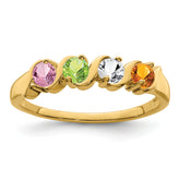 14k Genuine 4 Stone Mother's Ring - 7 / Genuine